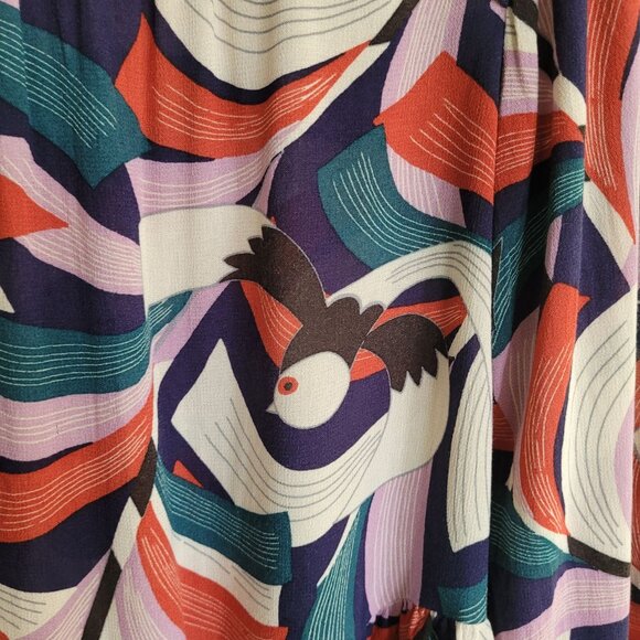 Anthropologie Maeve XS Peplum Bird Print Blouse - Picture 7 of 14